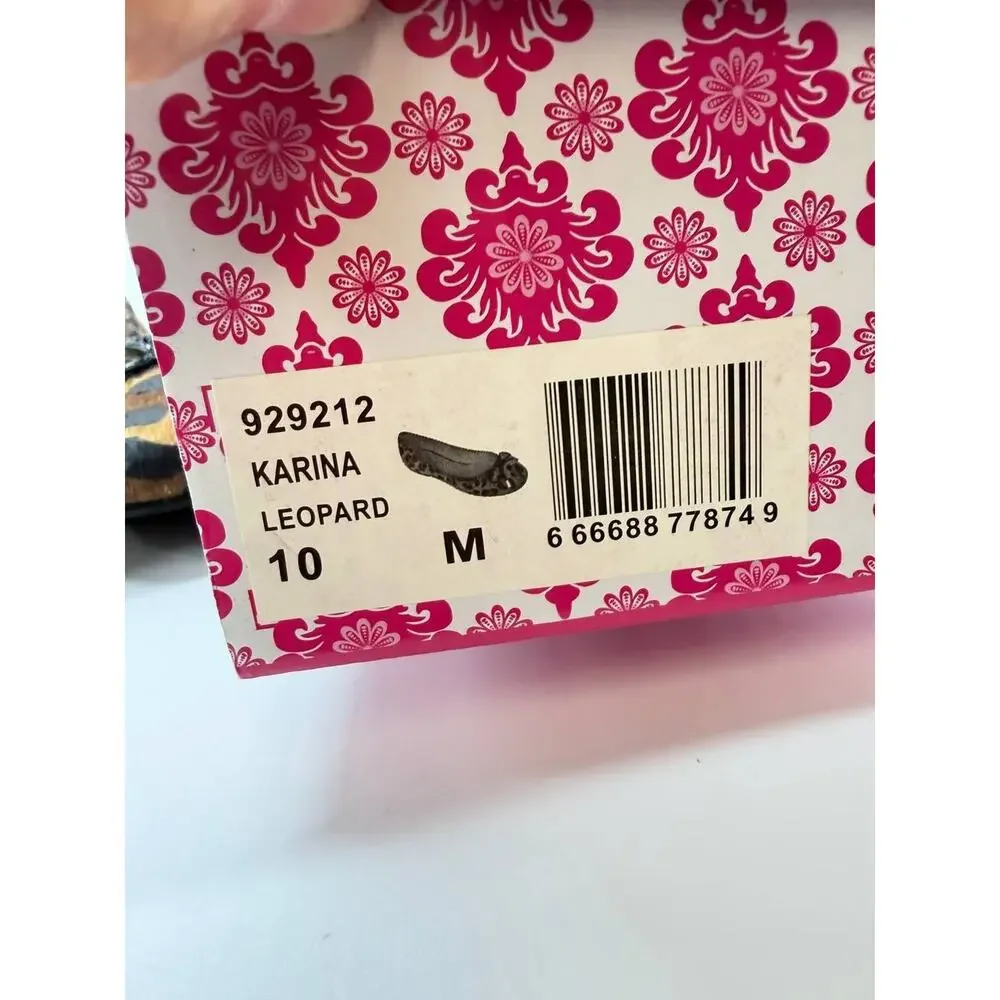 Wanted Karina Leopard Print Ballet Flats Women's Size 10 Faux Fur Bow